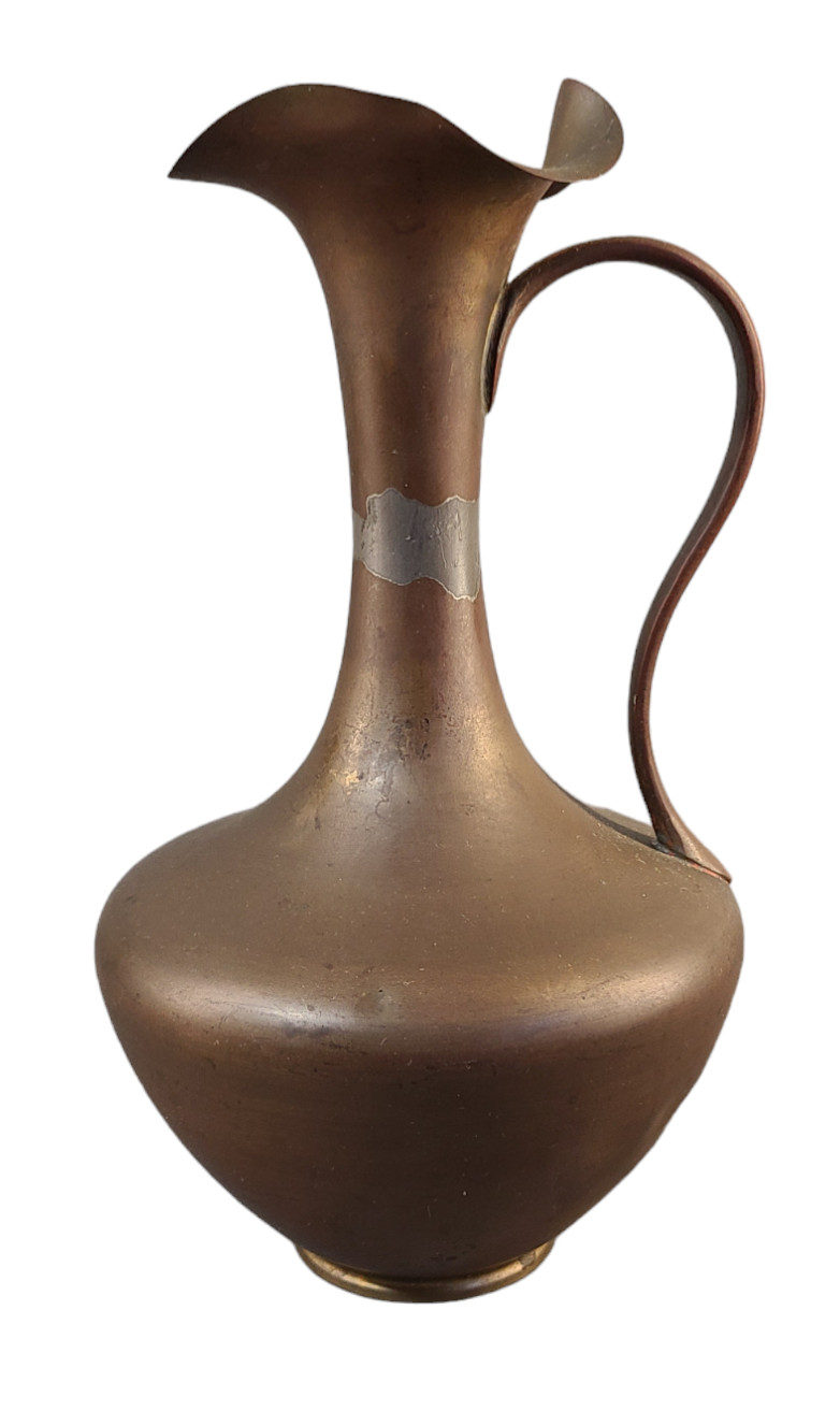Antique Arts & Crafts B&H Bradley and Hubbard Copper & Brass Pitcher 10'' High