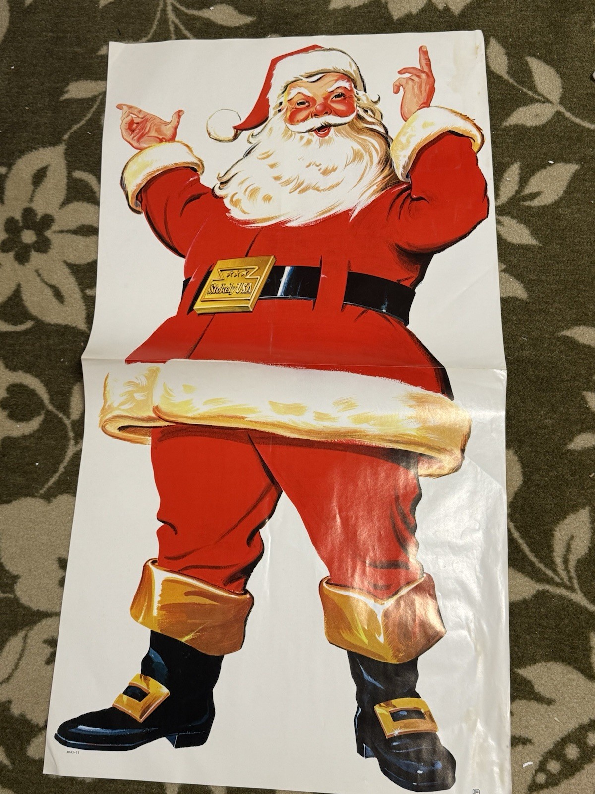 Rare 1970s Stokely Van Camp Santa Claus Door Wall Poster Christmas Xmas Rare 1970s Stokely Van Camp Santa Claus Door Wall Poster Christmas Xmas