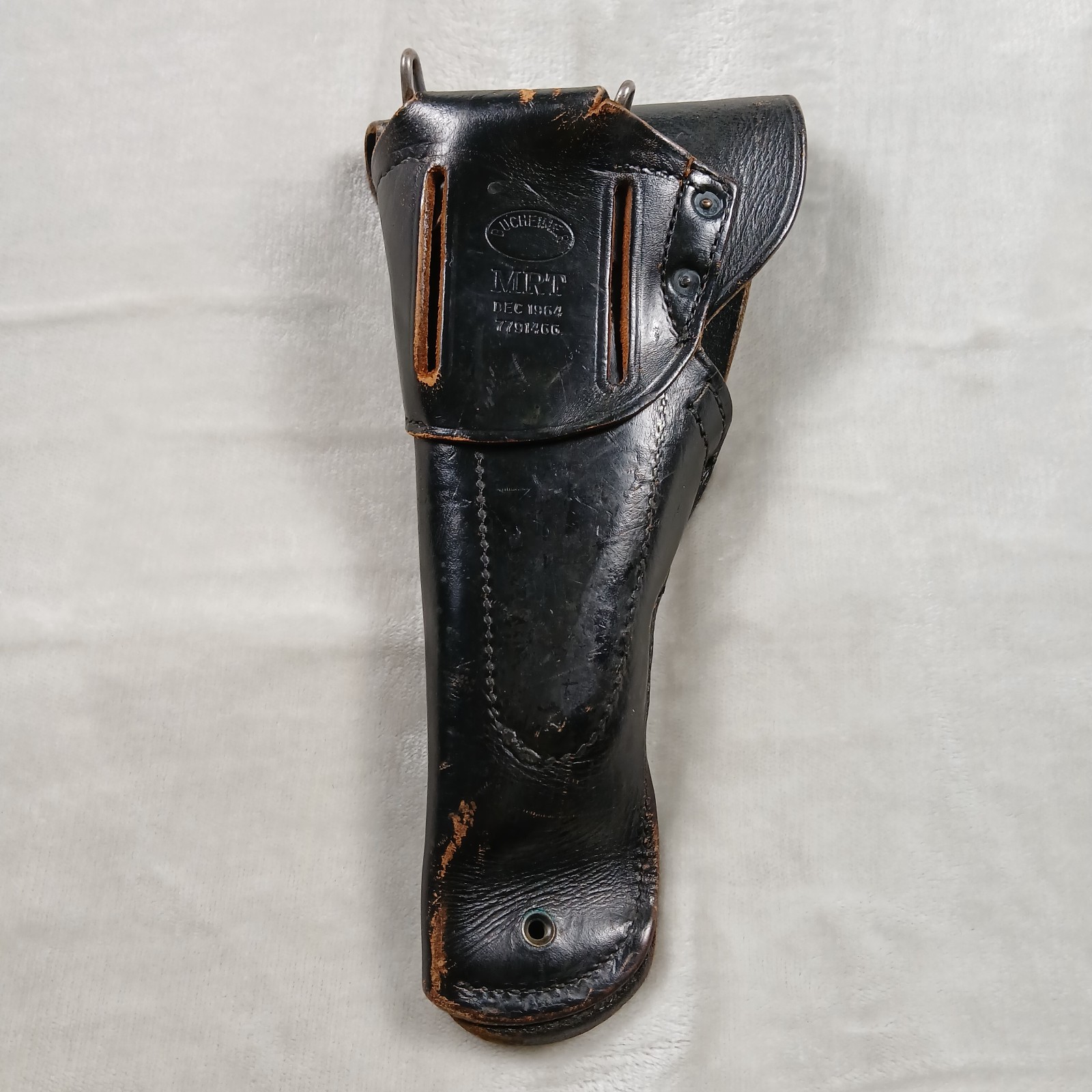 Vintage US Military Holster Bucheimer MRT DEC 1964 Black Leather