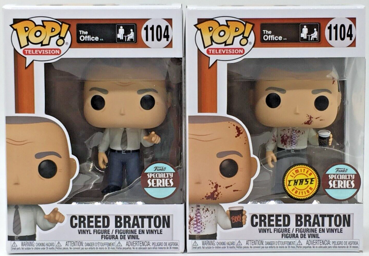 Funko POP  The Office Creed Bratton #1104 CHASE & Common Specialty Ser Set of 2