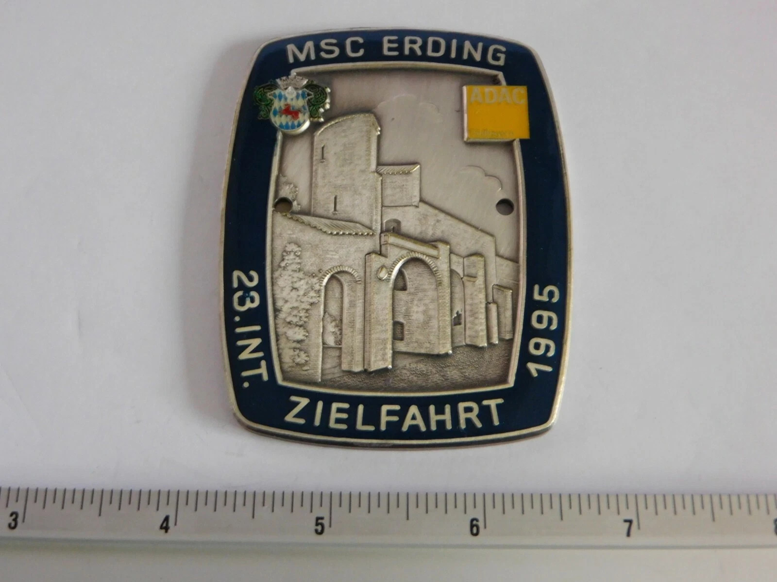 Vintage 1995 ADAC MSC Erding 23rd International Zielfahrt Car Grille Badge