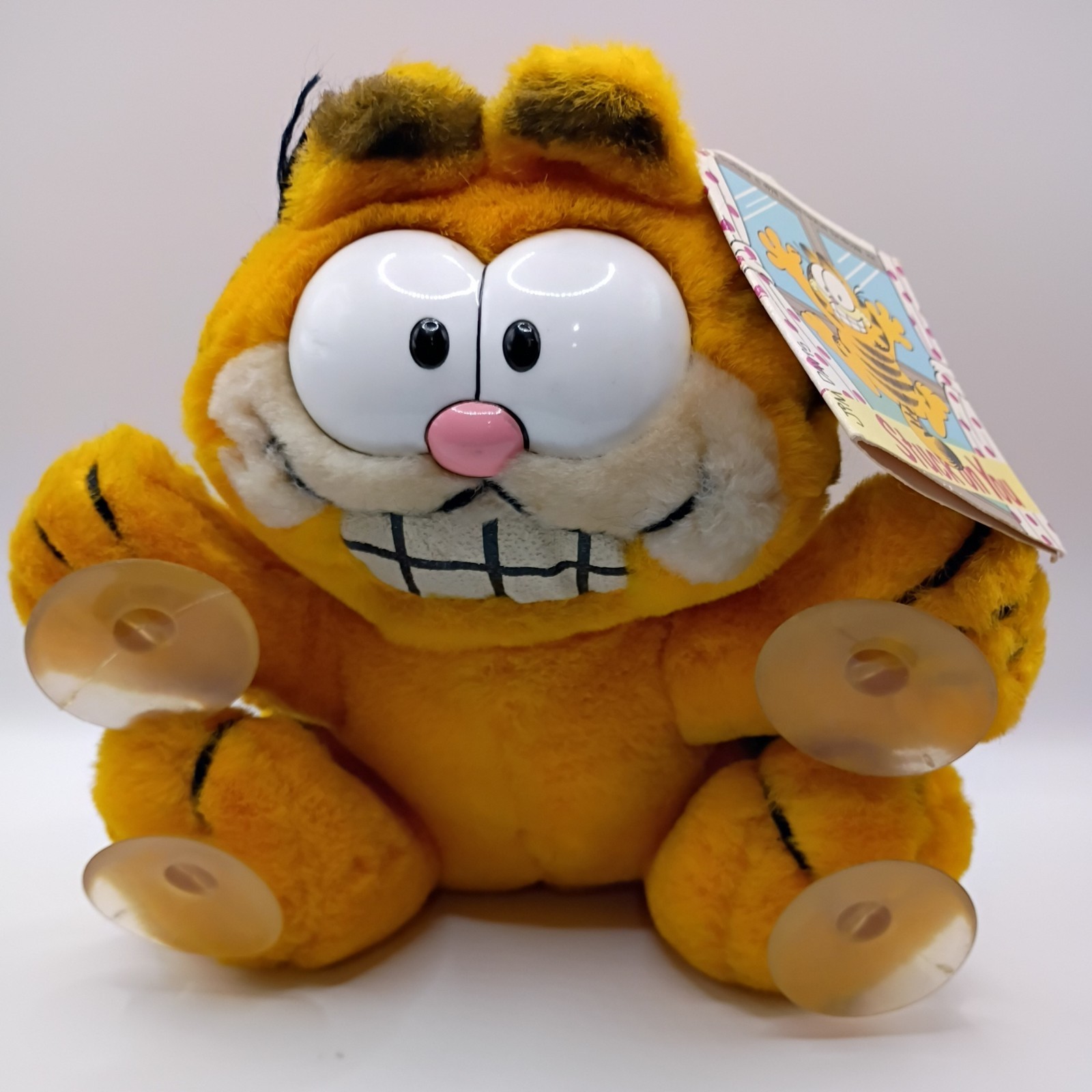 Vintage 80s Garfield Plush Stuck on You Suction Cup Car Window Cling Dakin 1981