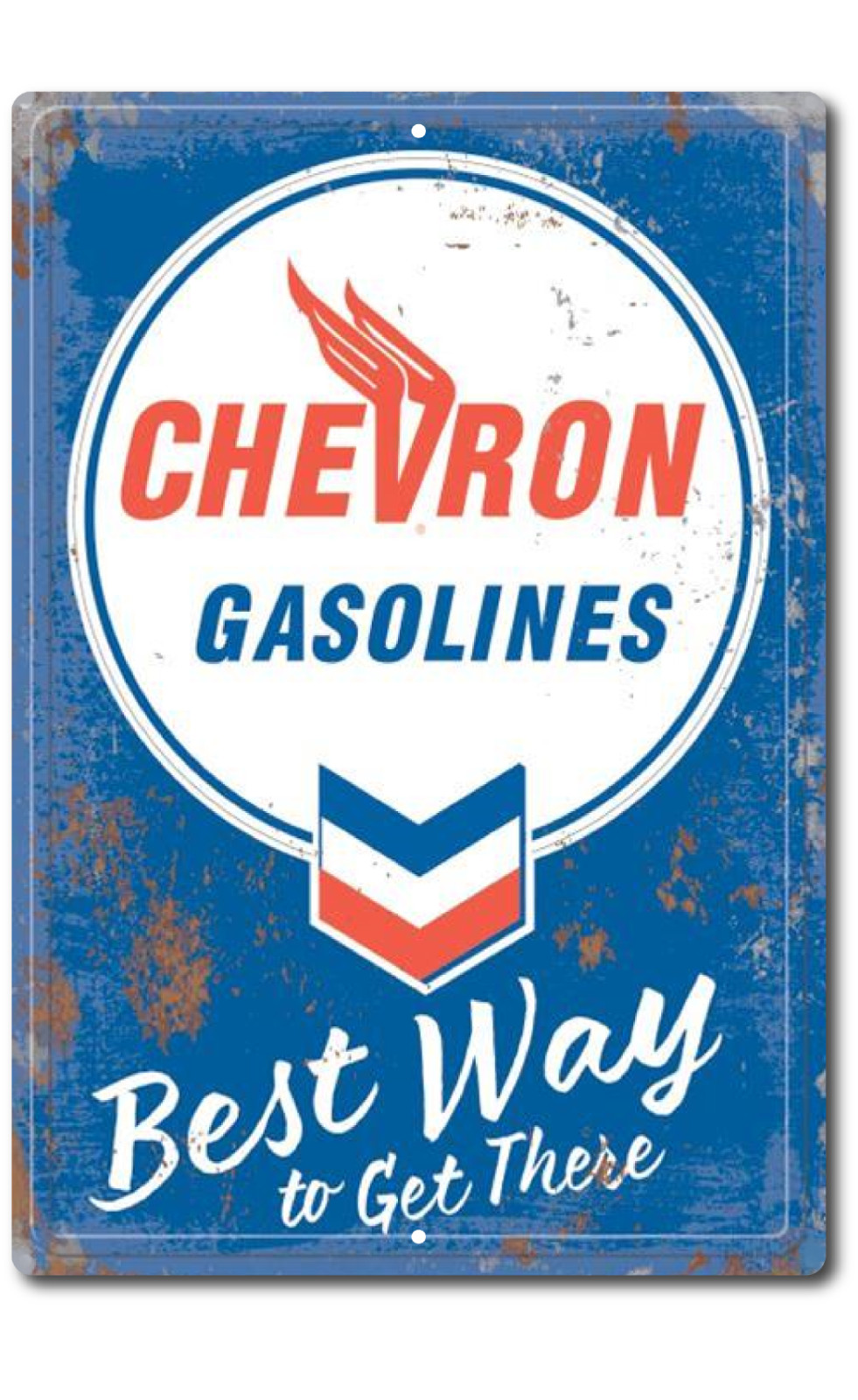 Chevron Gasolines Plymouth Belvedere Rustic Metal Tin Sign Vintage Retro Chevron Gasolines Plymouth Belvedere Rustic Metal Tin Sign Vintage Retro