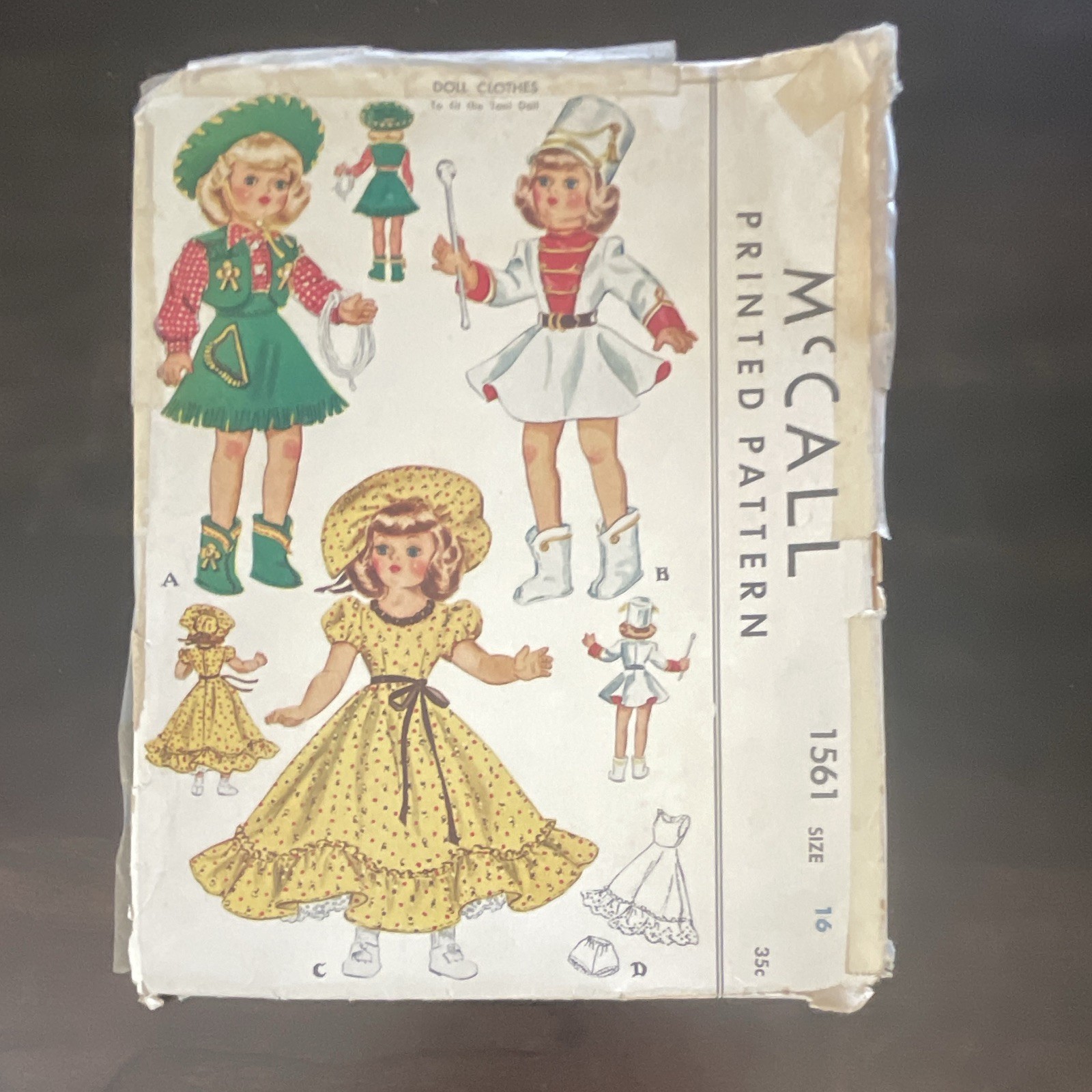 1958 McCall's #1561 McCall’s Doll Clothes Sewing Pattern Vintage Original 1958 McCall's #1561 McCall’s Doll Clothes Sewing Pattern Vintage Original