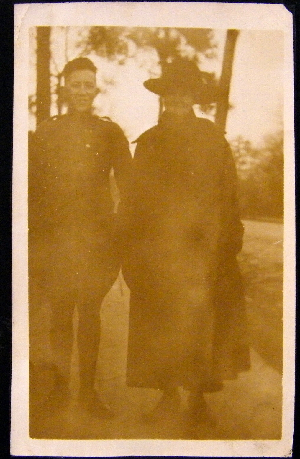 1919 Photo Snapshot  Young Doughboy WW I Posing w/ Mom Atlanta GA