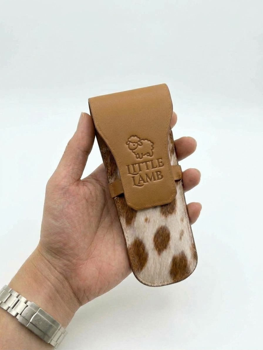Cowhide Leather 2 Pen Accessories Case Pouch New Pen Holder Organizer