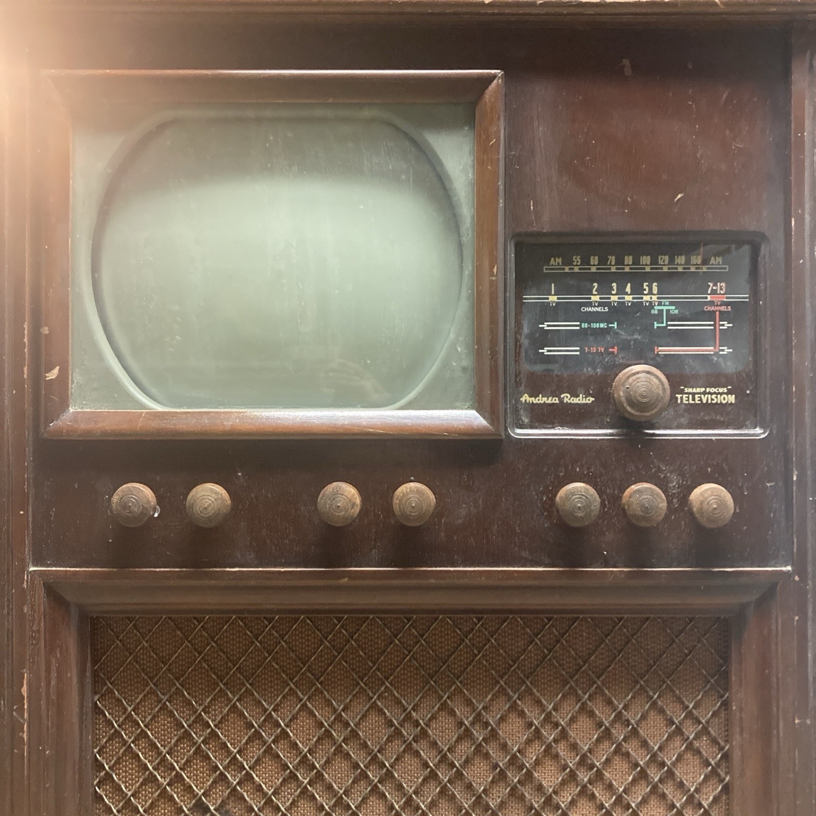 Tested Antique 1940s Andrea Radio VK12 “Sharp Focus” Television Radio Art Deco