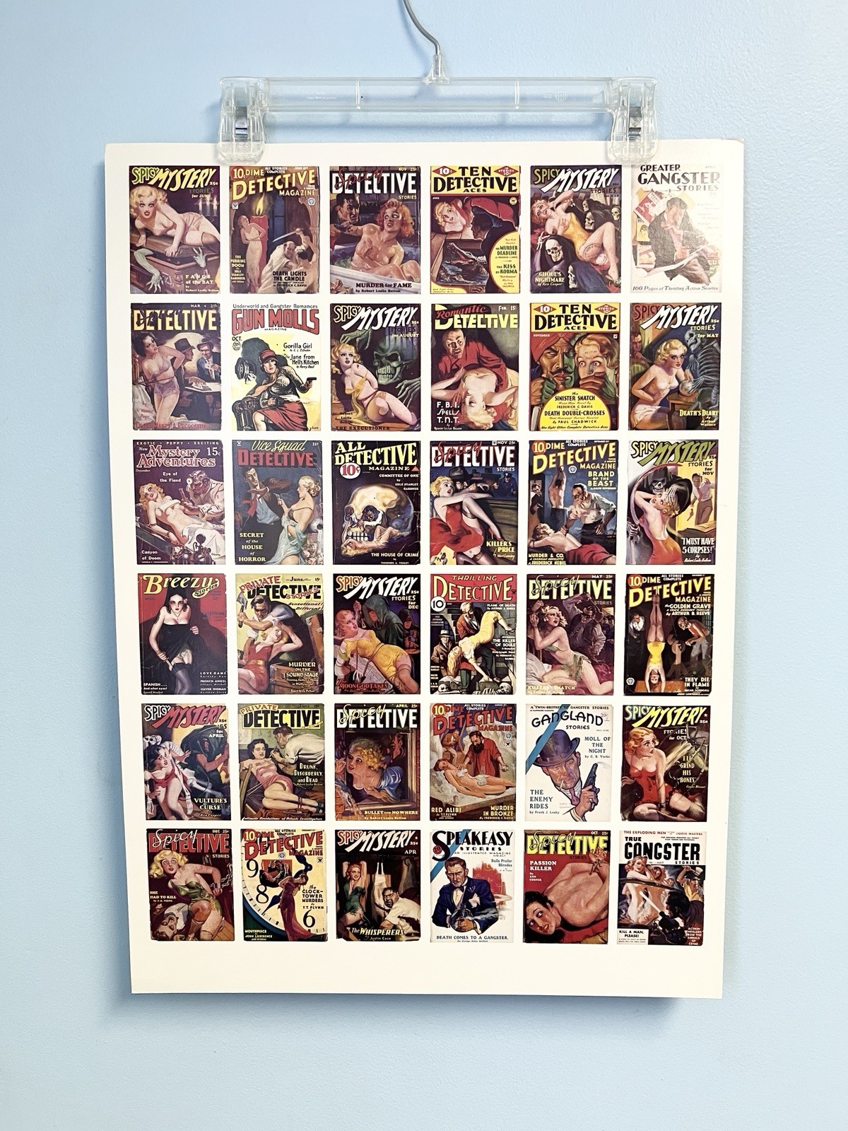 1992 Kitchen Sink Press Bizarre Detective 36 Card Uncut Sheet Pulp Cover Art