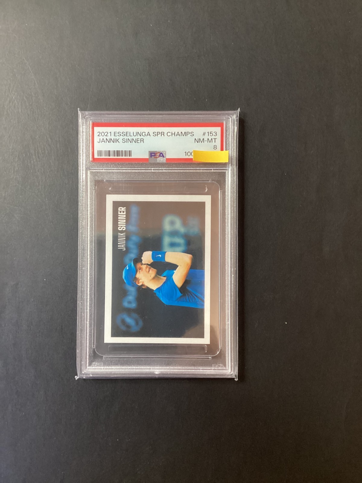 STICKER JANNIK SINNER ROOKIE RC 153 ESSELUNGA 2021 SUPER CHAMPS PSA 8 NM-MT