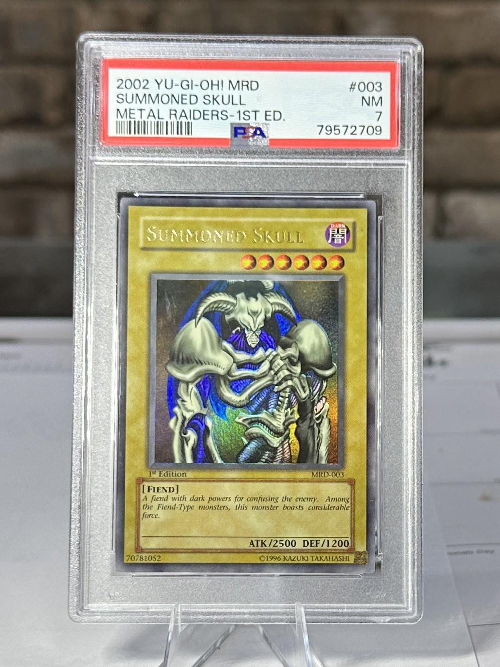 Yu-Gi-Oh Summoned Skull Metal Raiders 1st Edition Ultra Rare MRD-003 PSA 7 NM Yu-Gi-Oh Summoned Skull Metal Raiders 1st Edition Ultra Rare MRD-003 PSA 7 NM