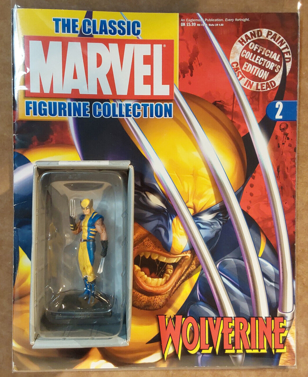 Wolverine Figurine - Eaglemoss  The Classic Marvel Figurine Collection #2 - 2005