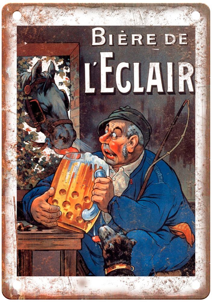 OGÉ, Eugène Bière de l\'Éclair, 1912 Liquor Poster Retro Look Sign E1177