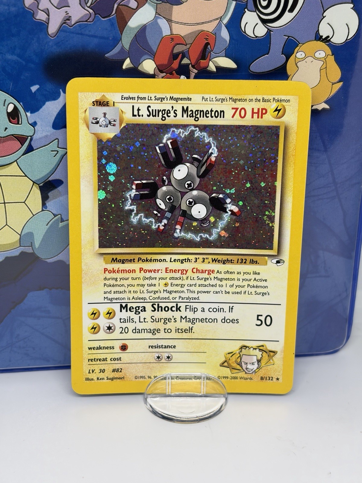 Pokemon Cards: Gym Heroes Rare Holo: Lt. Surge\'s Magneton 8/132 - Half 💗 Swirl Pokemon Cards: Gym Heroes Rare Holo: Lt. Surge\'s Magneton 8/132 - Half 💗 Swirl