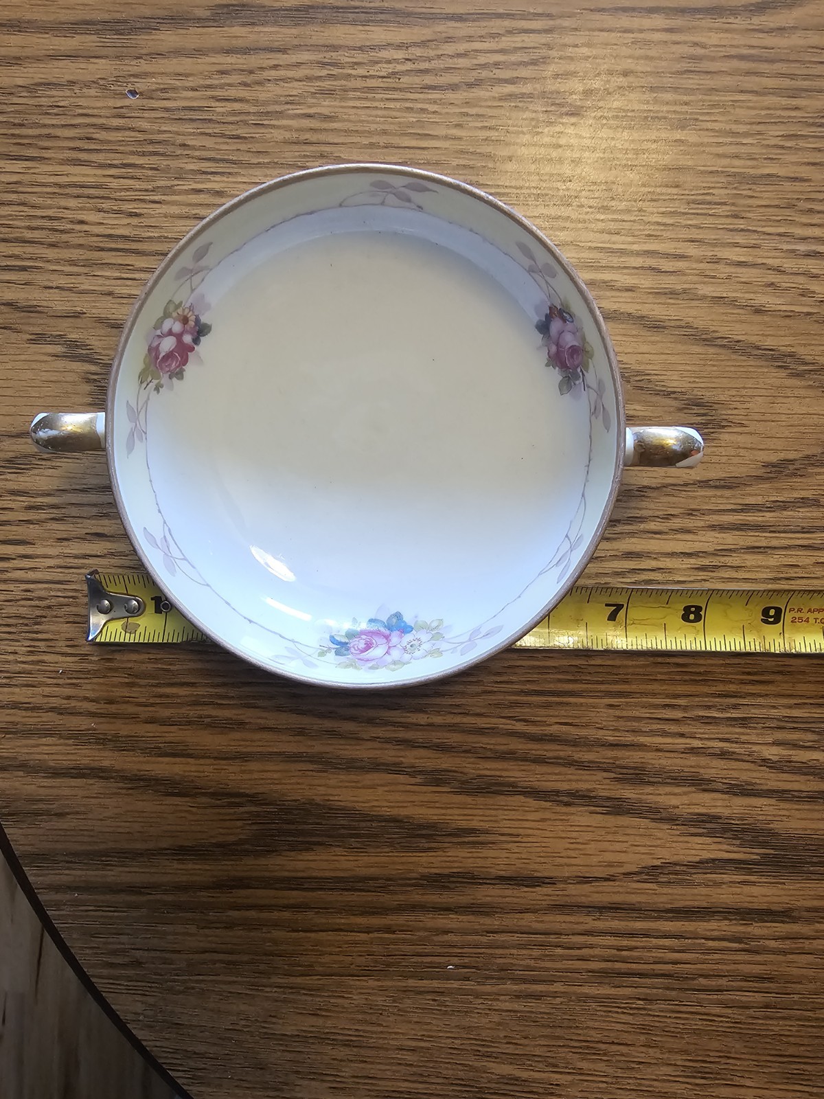 Antique Vintage Noritake Japan Hand Painted Porcelain Bowl Handled and 3 Footed.