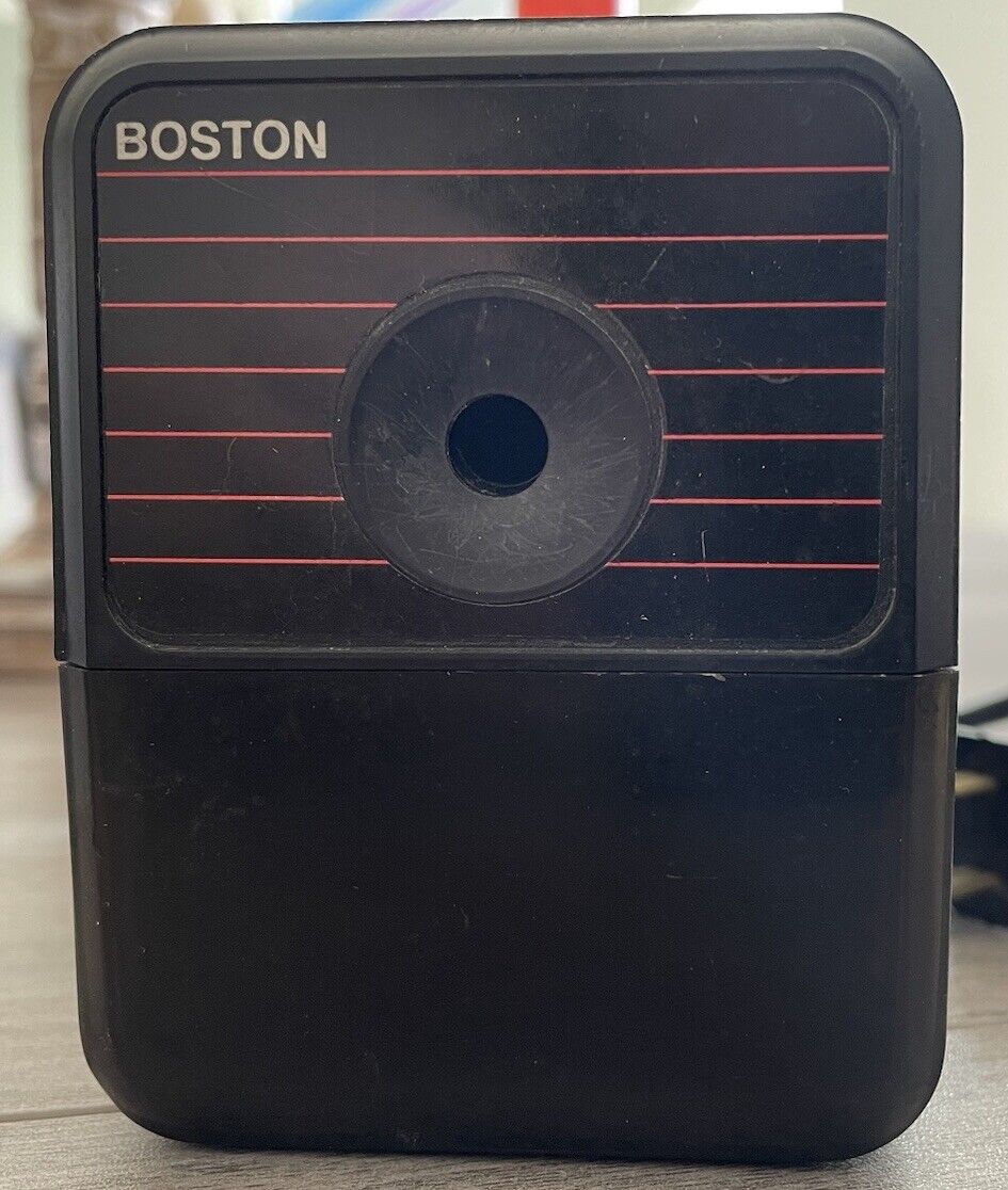 Boston Electric Pencil Sharpener Model 18 Black Vintage Made In USA IMMACULATE