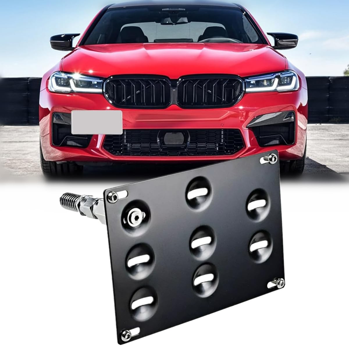 No Drill Front Tow Hook License Plate Holder Relocator Bracket fit for BMW 2... No Drill Front Tow Hook License Plate Holder Relocator Bracket fit for BMW 2...