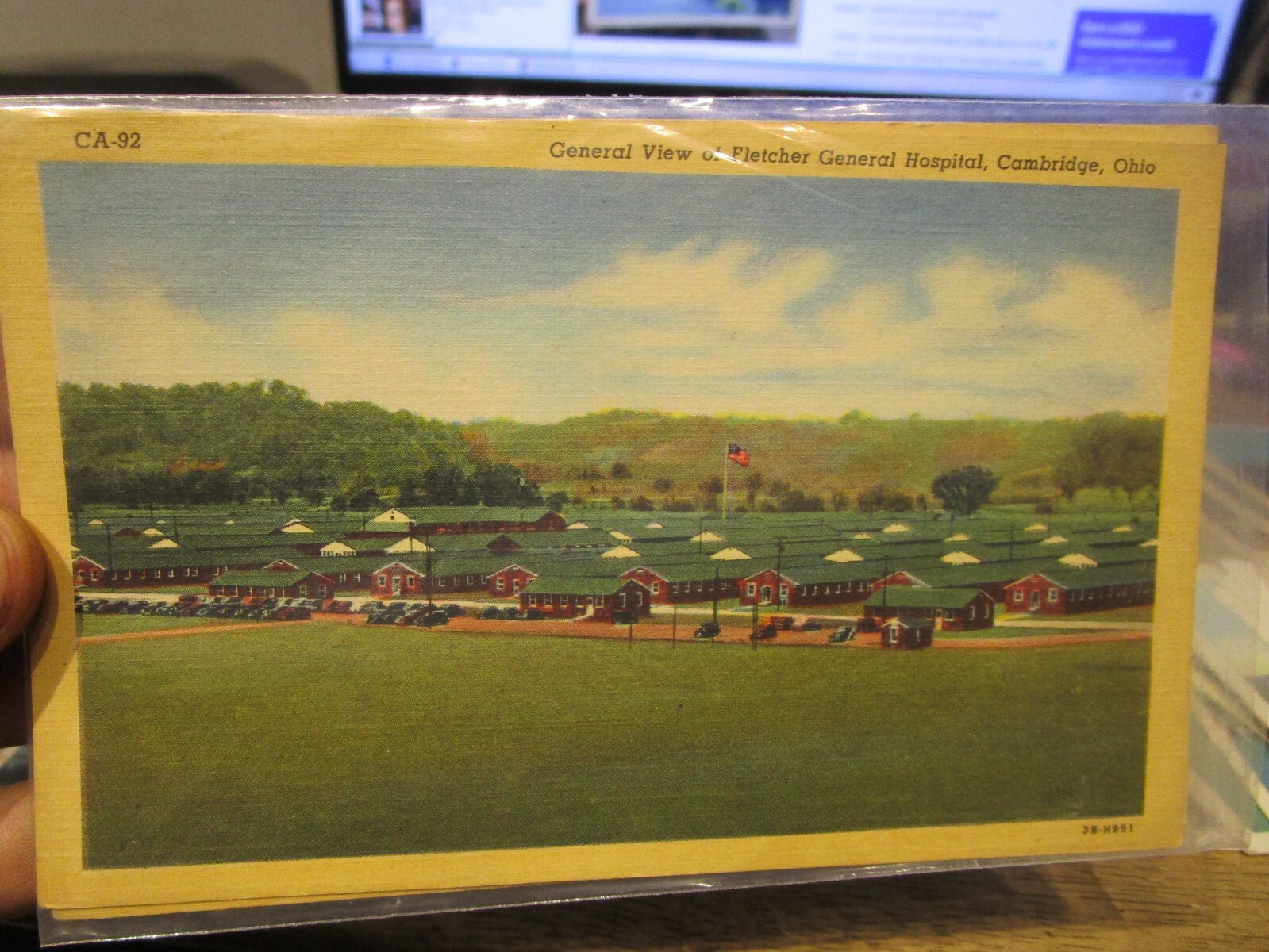 M1 Vintage Old OHIO Postcard Cambridge Fletcher General Hospital Military VA WW2