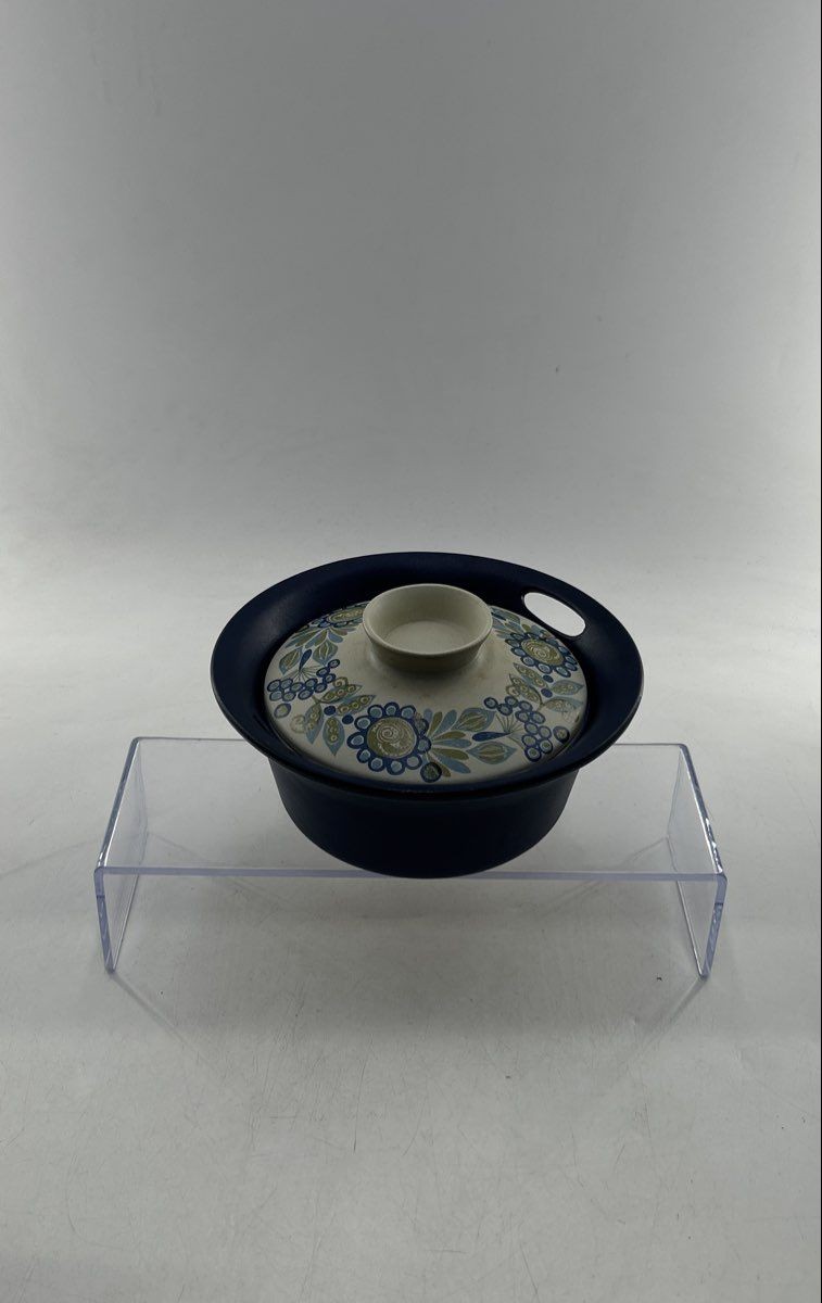 Figgjo Flameware Blue Tor Viking Covered Casserole Dish With Lid 1 QT