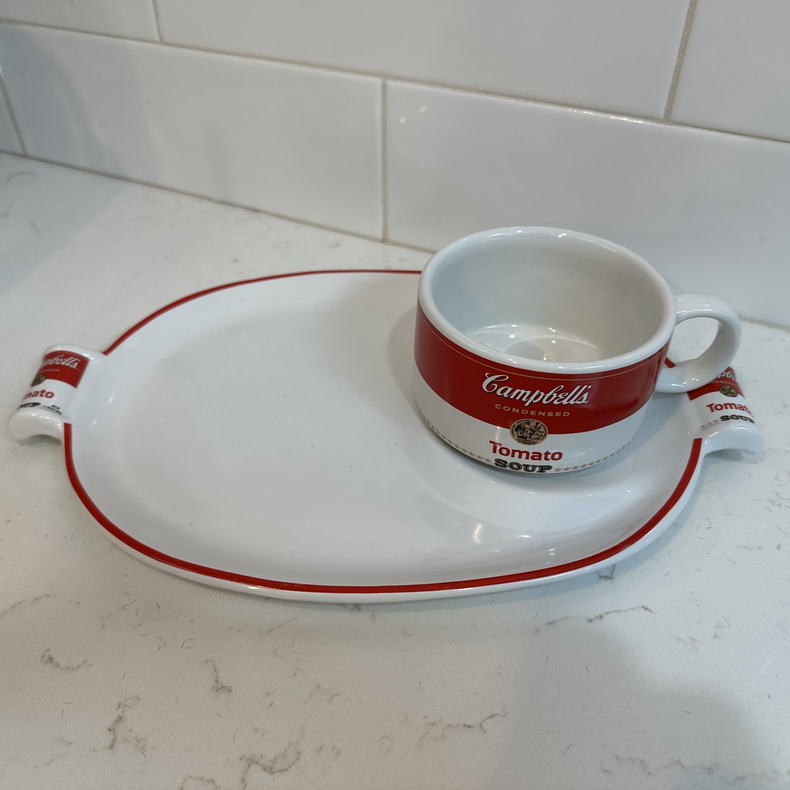 Vintage Campbell’s Tomato Soup Cup/ Bowl + Plate / Tray 1994 Westwood Set