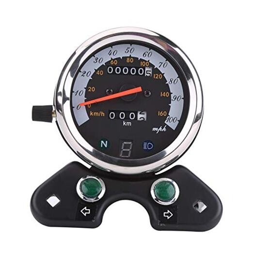 Motorcycle Speedometer Dual Odometer Universal Digital Display Gear Meter