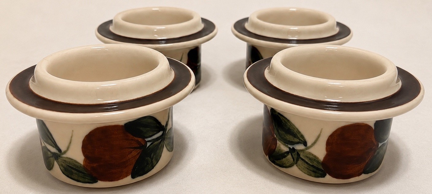 Set Of 4 Vintage Arabia Finland Ruija Egg Cups Ulla Procope Mid Century Modern