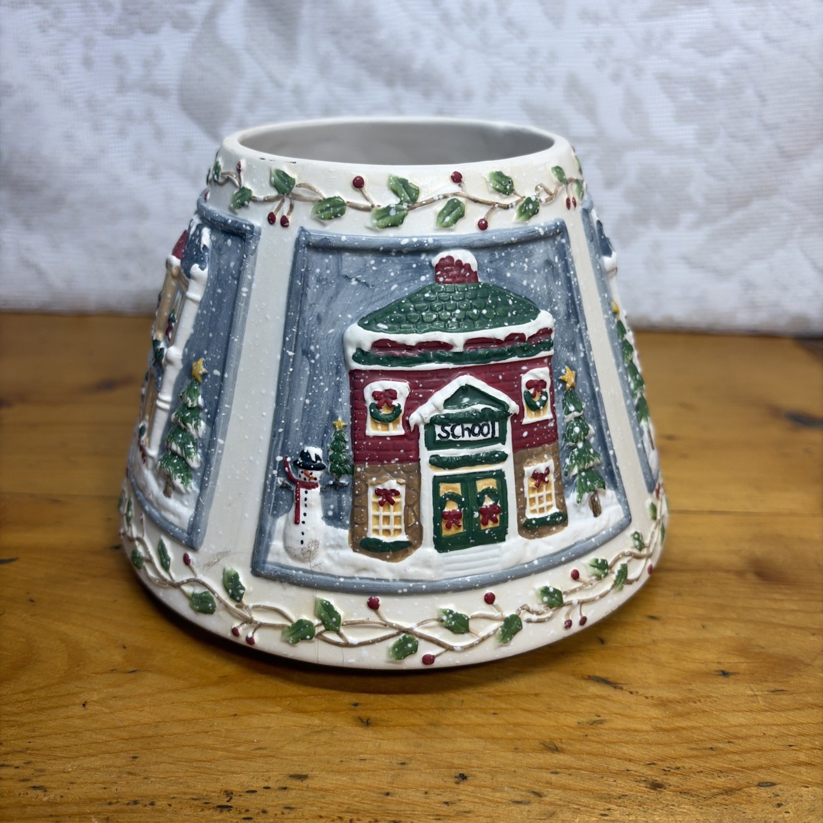 Yankee Candle HOLIDAY SNOW CHRISTMAS VILLAGE Large Jar Topper Shade