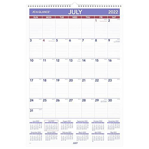 AT-A-GLANCE 2022-2023 Wall Calendar Monthly Academic 15-1/2\