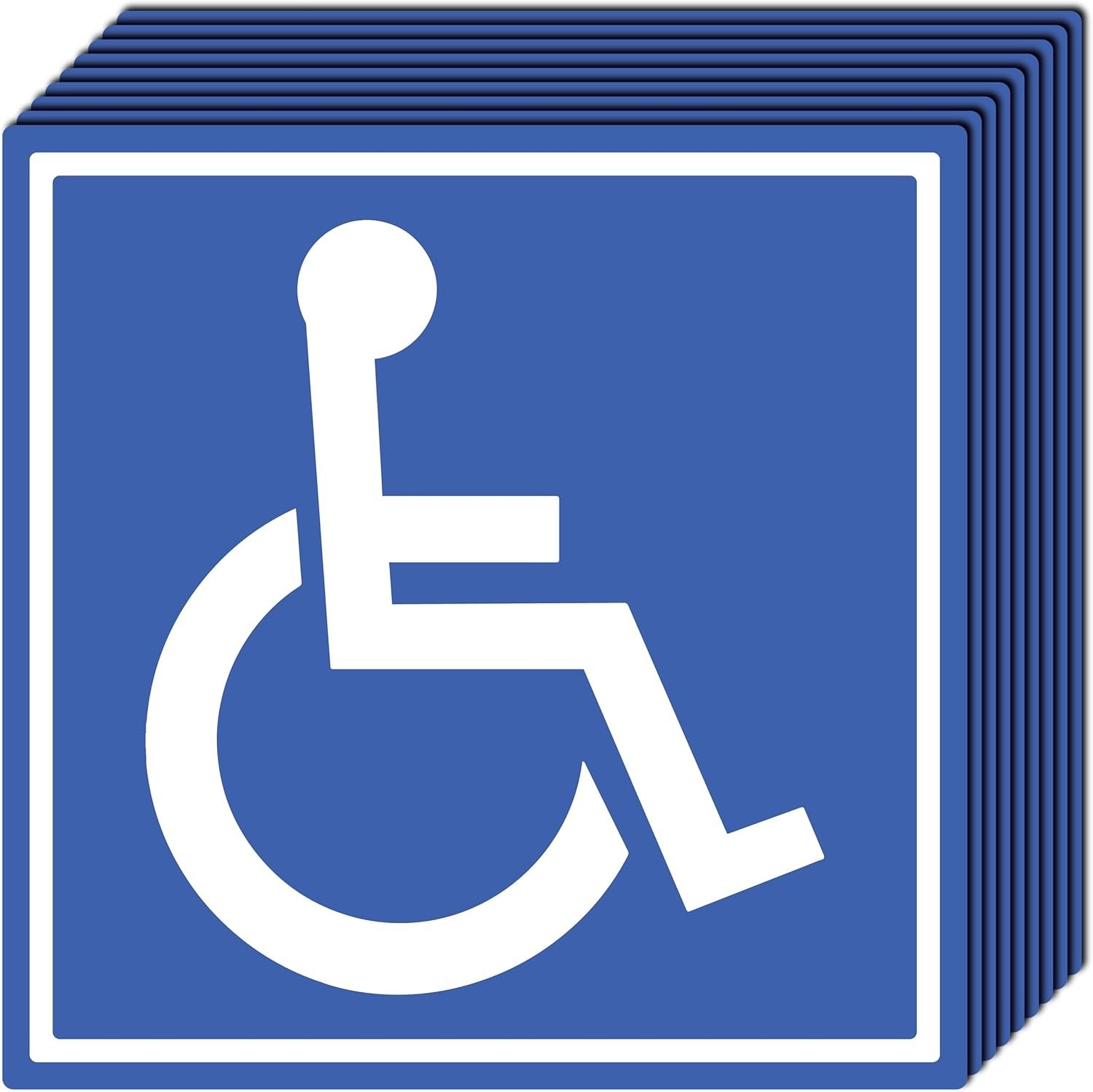 8 Pack - Handicap Wheelchair Stickers, Disability Signs, (5.5