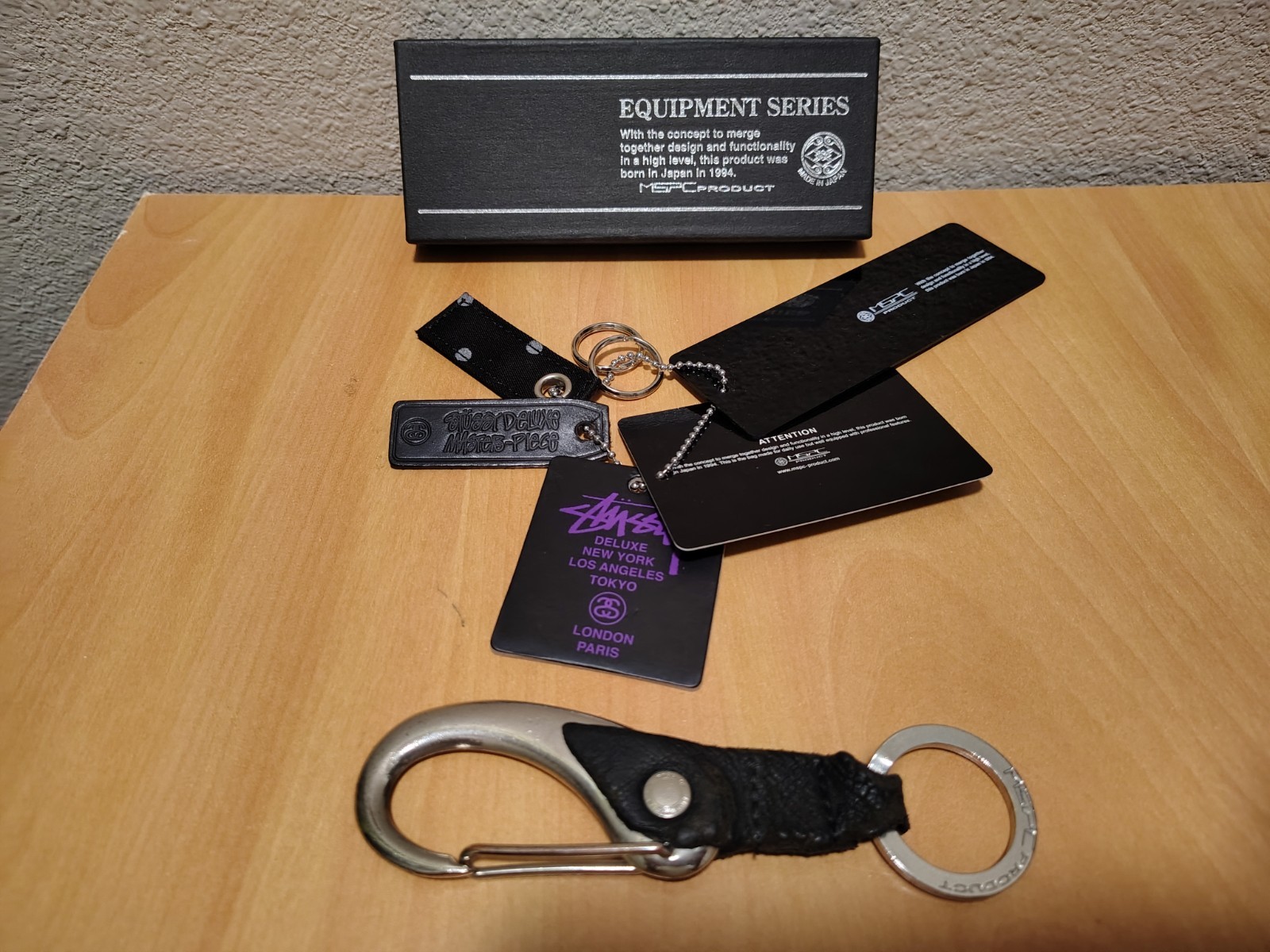 Stussy Deluxe Master-piece MSPC Equipment Key Ring Metal Leather FOB Japan USED Stussy Deluxe Master-piece MSPC Equipment Key Ring Metal Leather FOB Japan USED