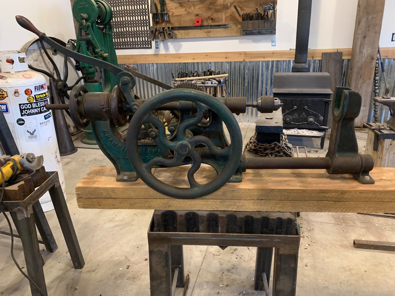 Antique Champion Drill Press Wall Mount