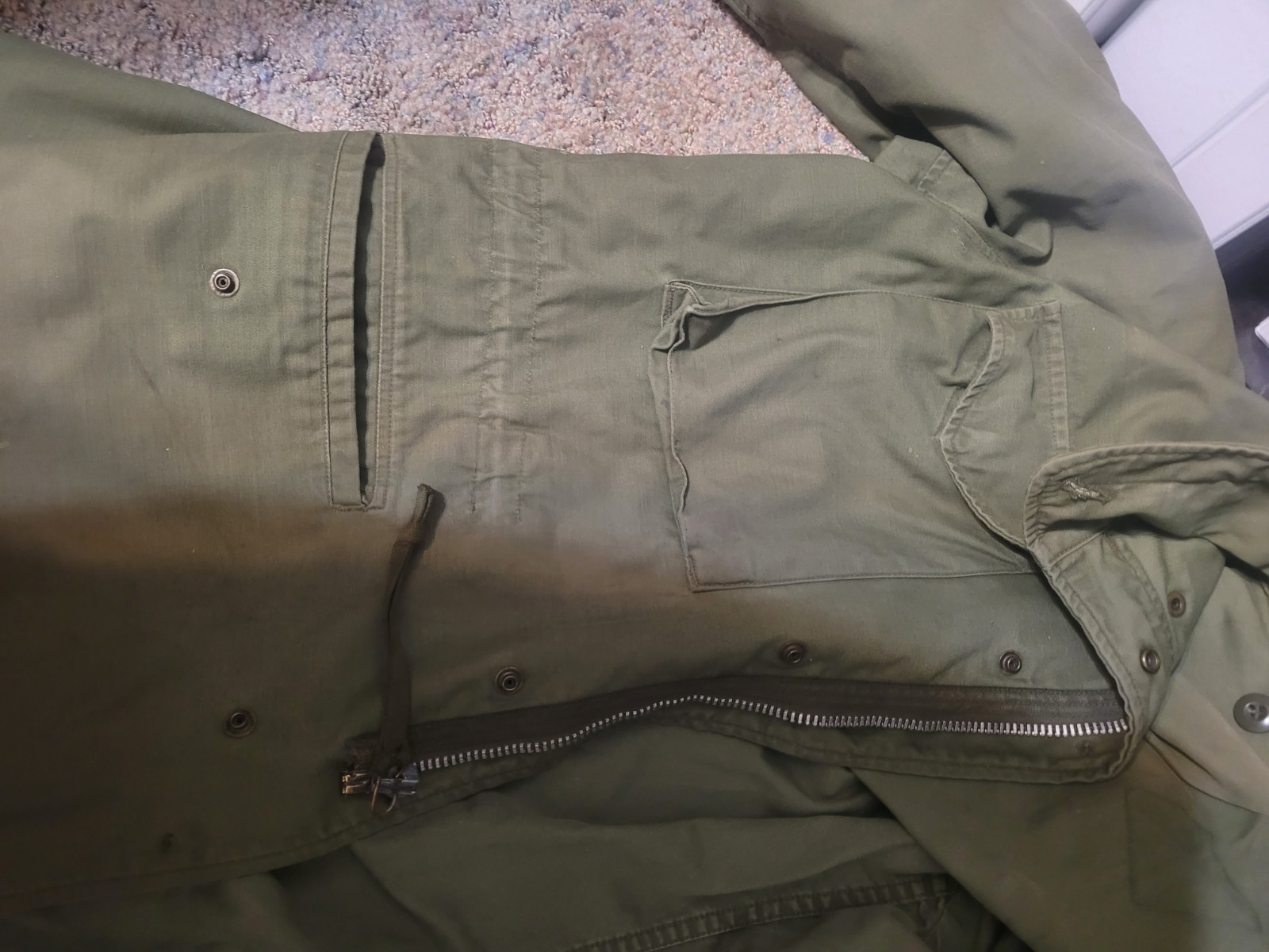 Vintage US Army M65 Field Jacket OG-107 Silver Serval Zip Regular Medium