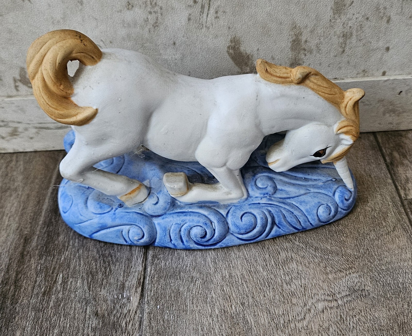Artmark Ceramic Head Down Unicorn Vintage 70s MCM Fantasy Decor Whimsical Goth 