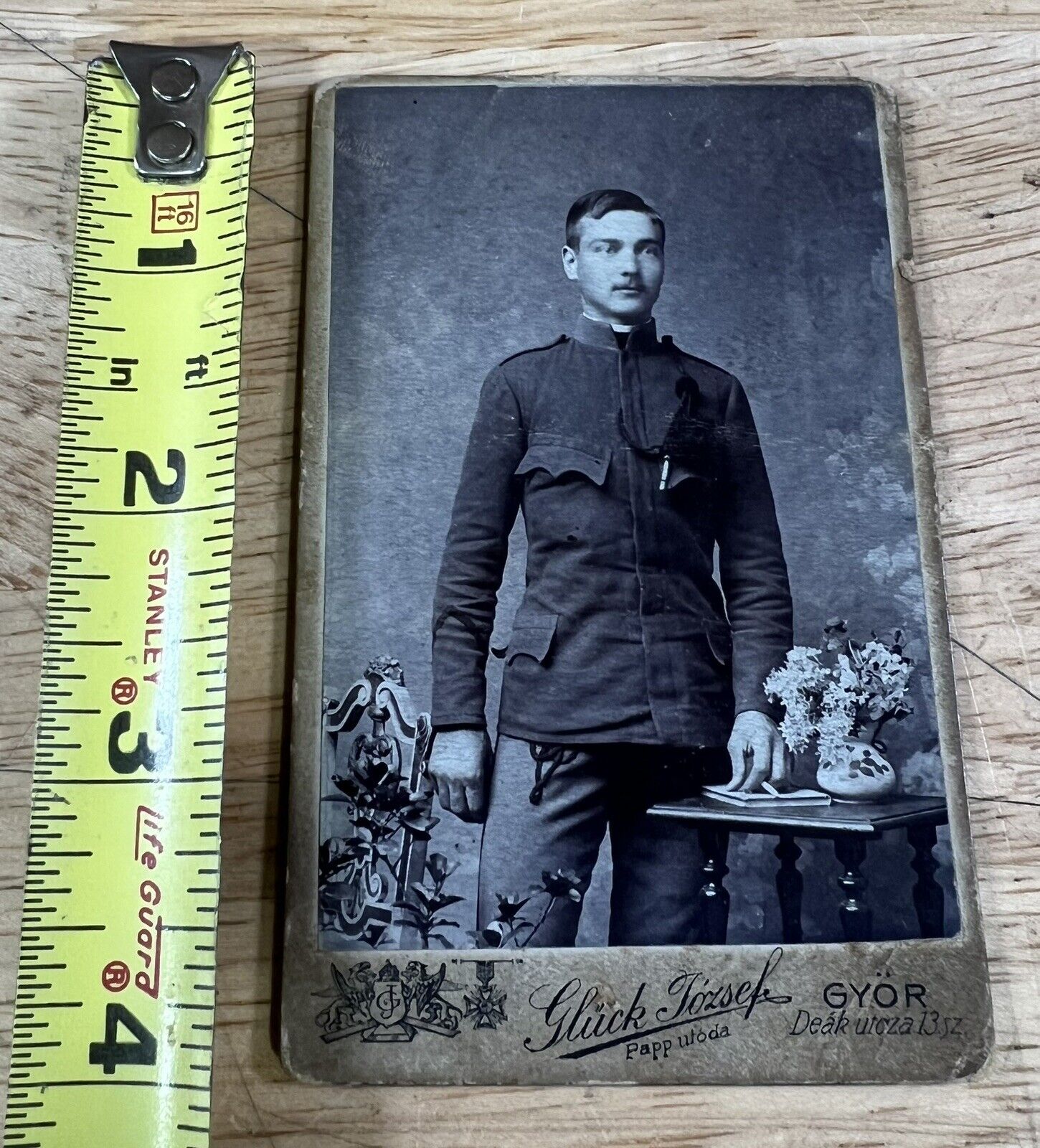 Antique Cabinet Card Photo Of A WW1 Hungarian Soldier Ca. 1880