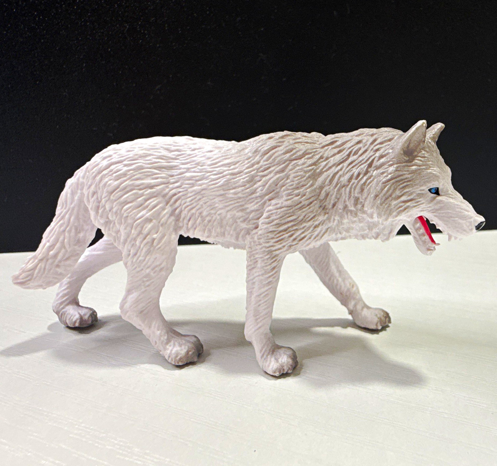 White Wolf Plastic Figurine - Wolf Animal Figure Plastic Collectible Figurine
