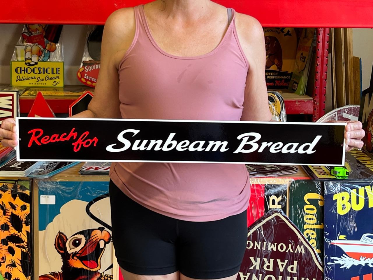 Vintage Style Metal Sign Sunbeam Bread NOT Porcelain 30x4 Made USA