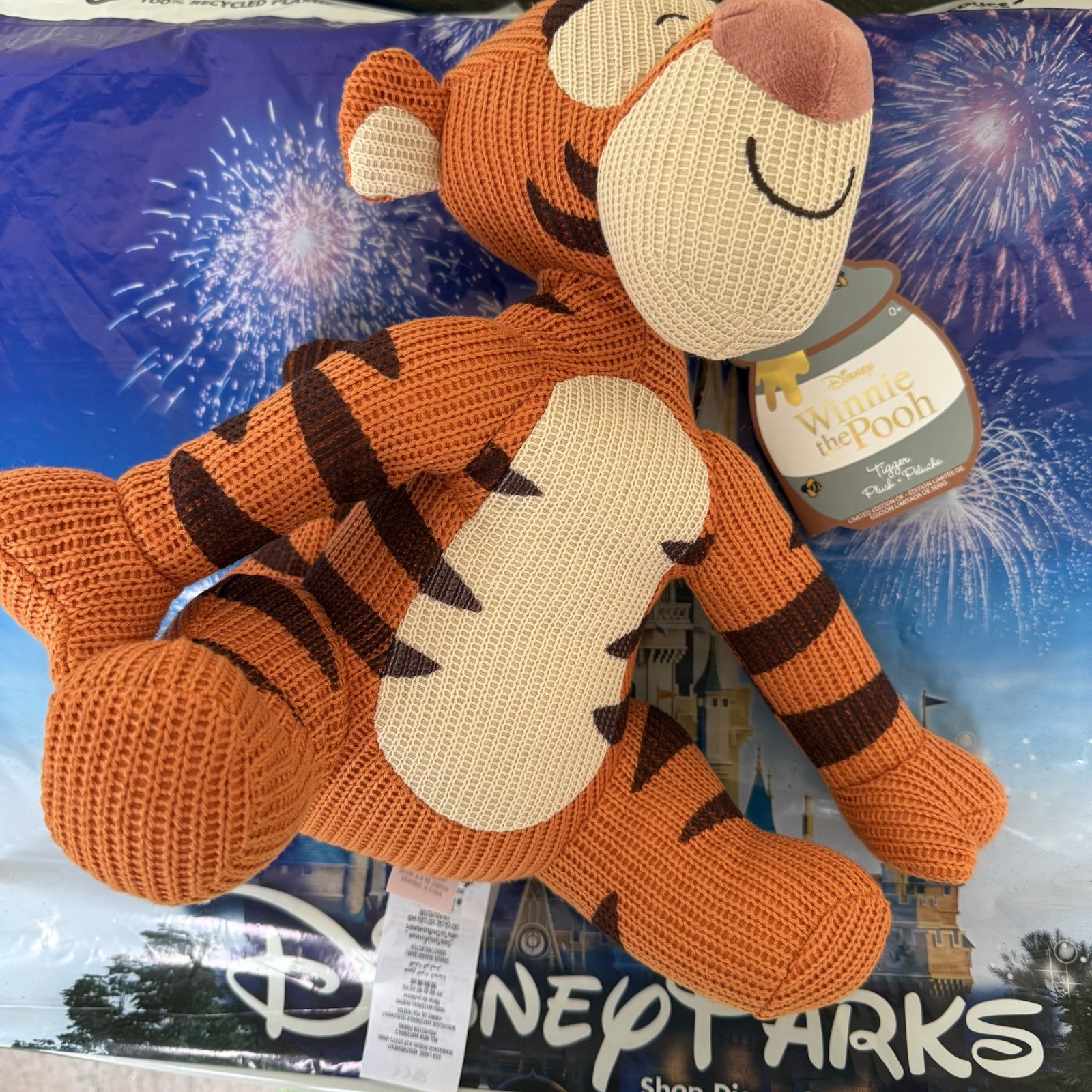 Disney Parks 2026 Winnie the Pooh Anniversary Tigger Knit LE Plush Toy New