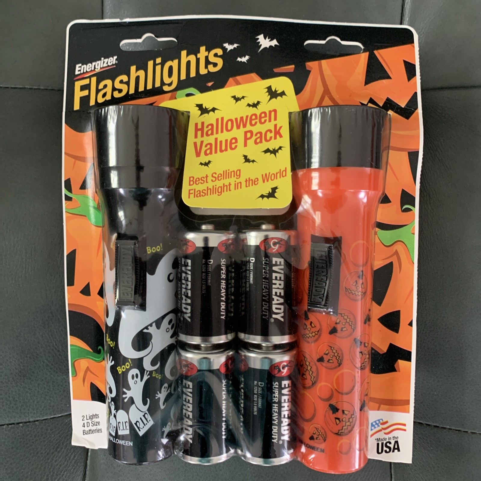 Vintage Y2K Energizer Halloween Decor Flashlights Set NIP - Made in USA