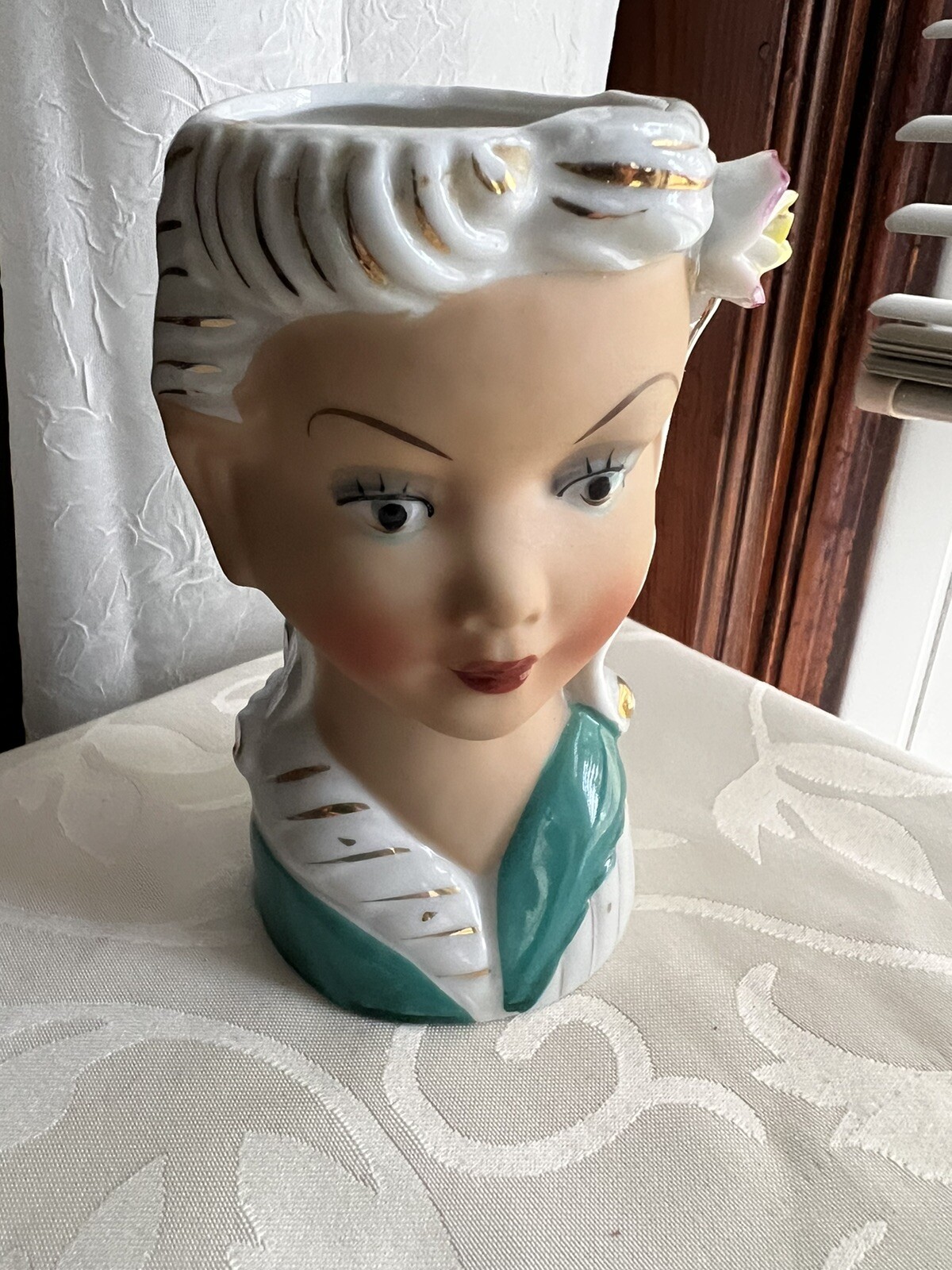Vintage 1950’s Enesco Lady head Vase (g2)