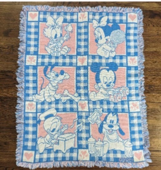 Vintage Disney Babies Unisex Baby Blanket Throw Woven Avon 32\