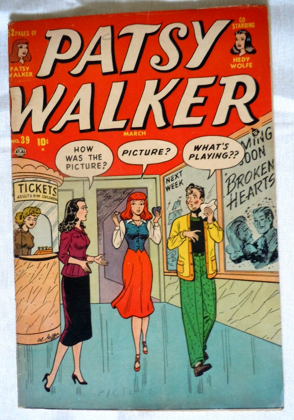 PATSY WALKER #39 (ATLAS 1952)  VG-F (5.0) cond. AL JAFFEE artwork