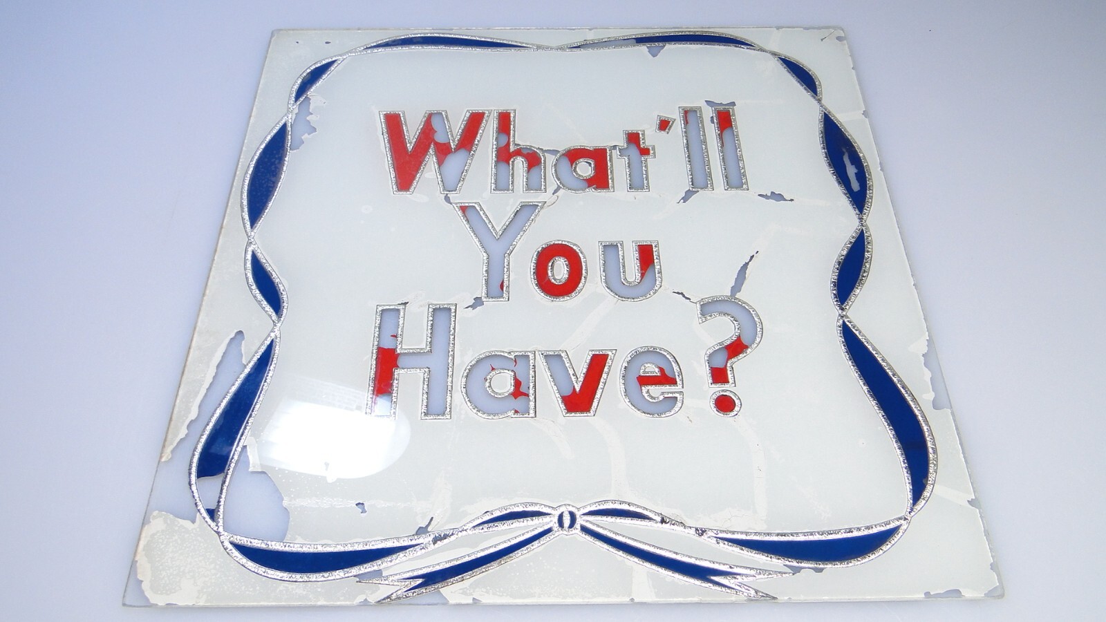 Antique Pabst Blue Ribbon Reverse Painted \ Antique Pabst Blue Ribbon Reverse Painted \