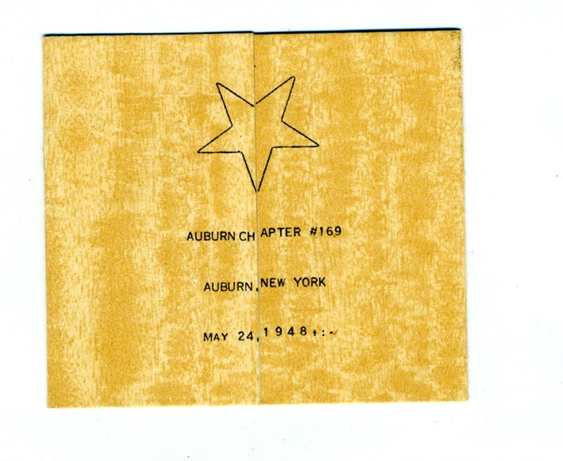 Eastern Star Banquet Menu & Program Auburn Chapter Auburn New York 1948