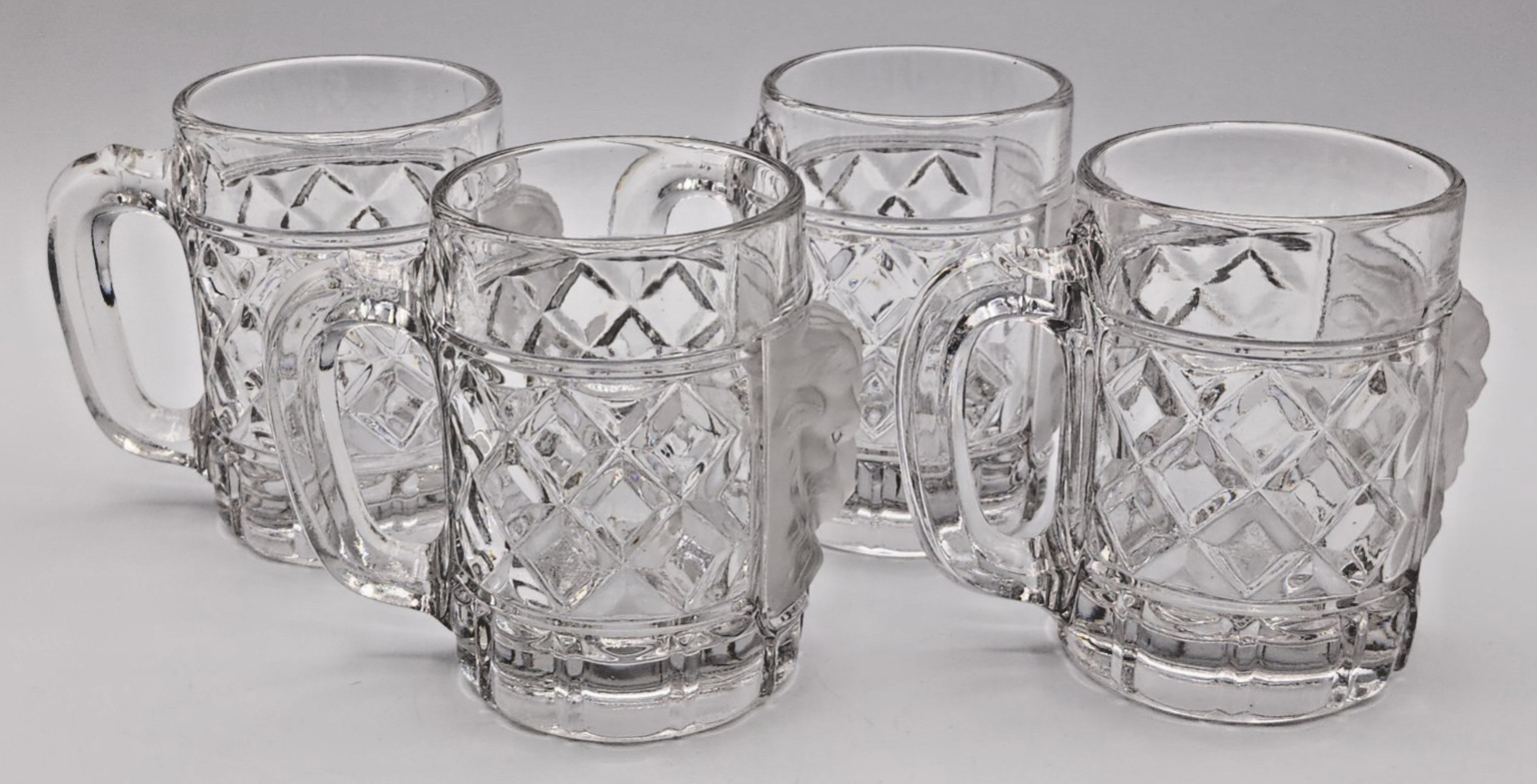 S Reich & Co Embossed Goat Ale Mugs Pan Ale Mugs 8 oz  Set of 4