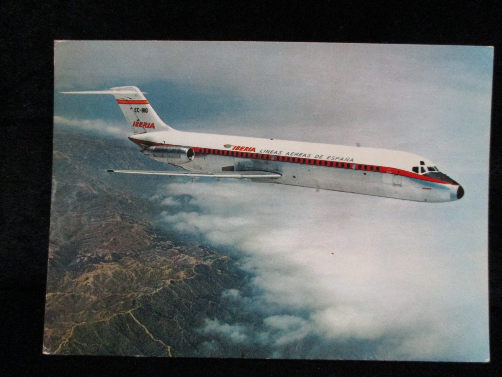 IBERIA AIRLINES DC-9 Jet Airliner Airplane Vintage Aviation Postcard