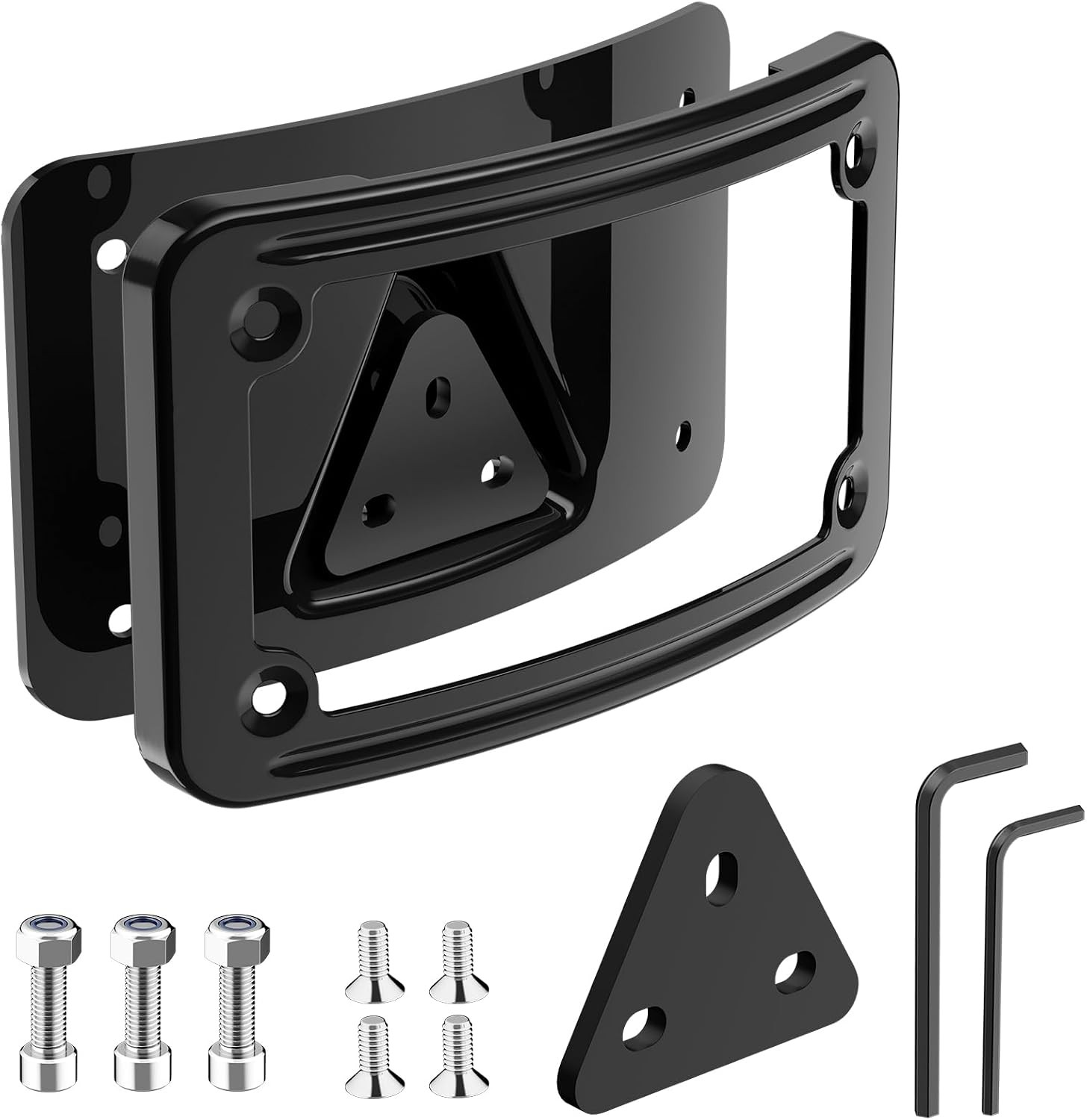 3 Hole Curved Laydown License Plate Mount Bracket w/Frame, Fit for All Harley... 3 Hole Curved Laydown License Plate Mount Bracket w/Frame, Fit for All Harley...