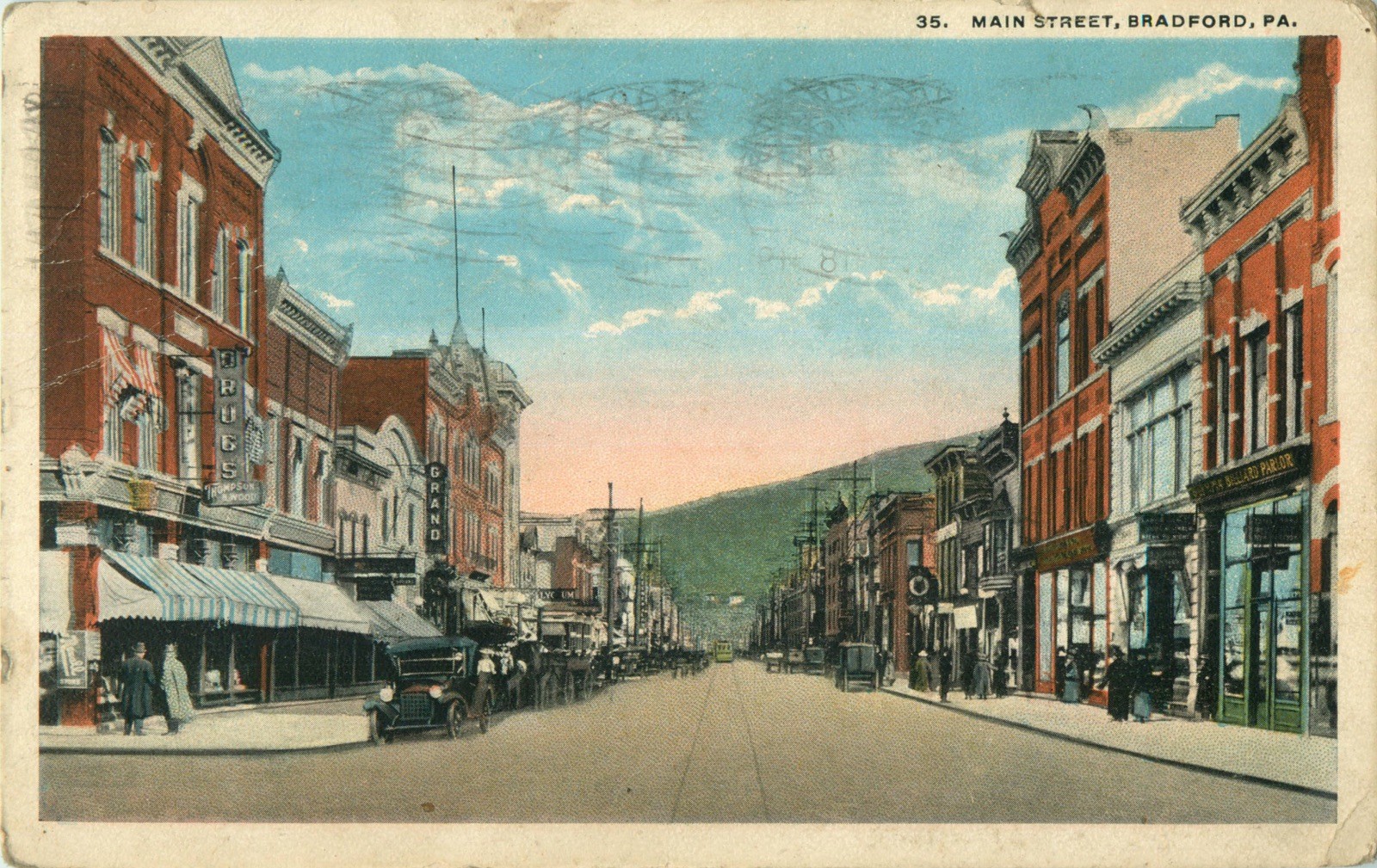1920S Main Street, Bradford, Pennsylvania - Vintage Postcard 1920S Main Street, Bradford, Pennsylvania - Vintage Postcard