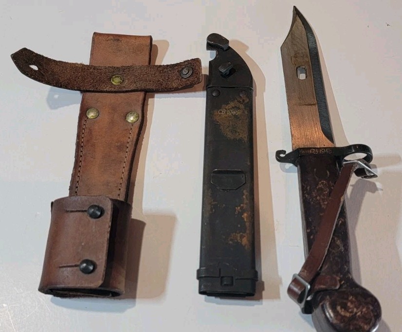 Romanian People\'s Army  Bayonet & Scabbard W/ Leather Frog - Matching