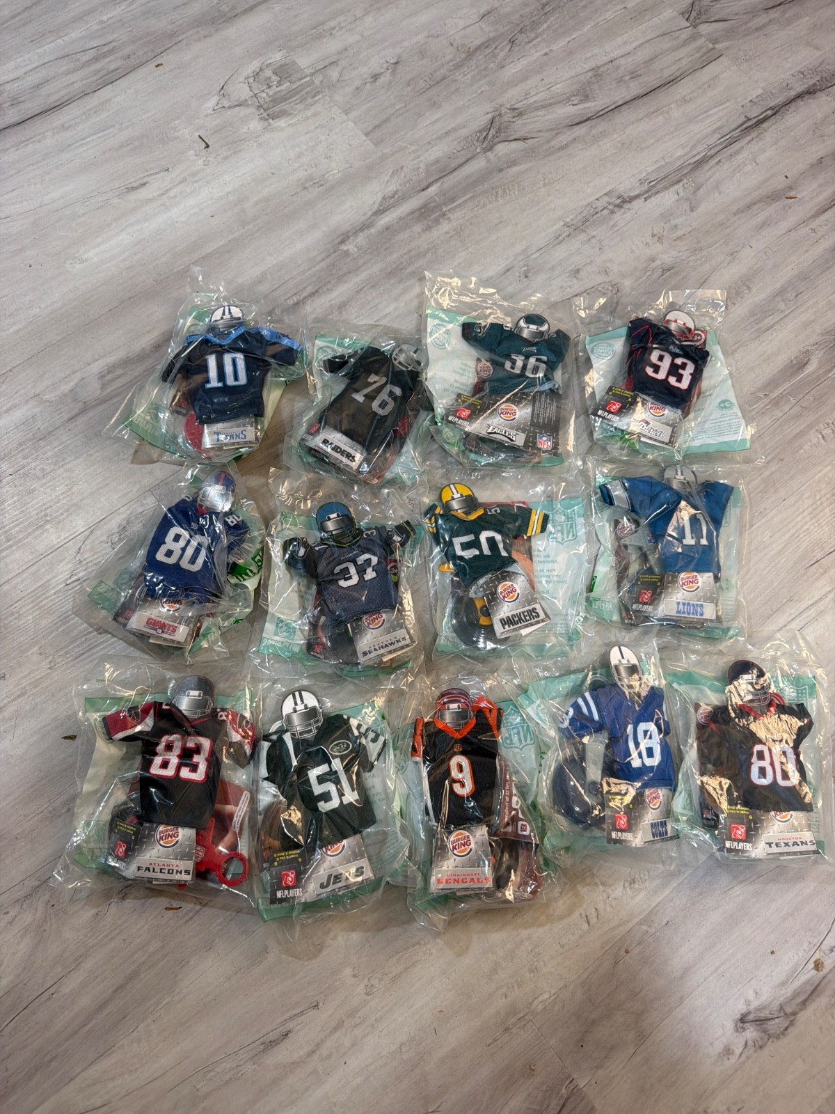Vintage 2007 Burger King NFL Jersey Mini Collectible Toy Lot 13pc Sealed New