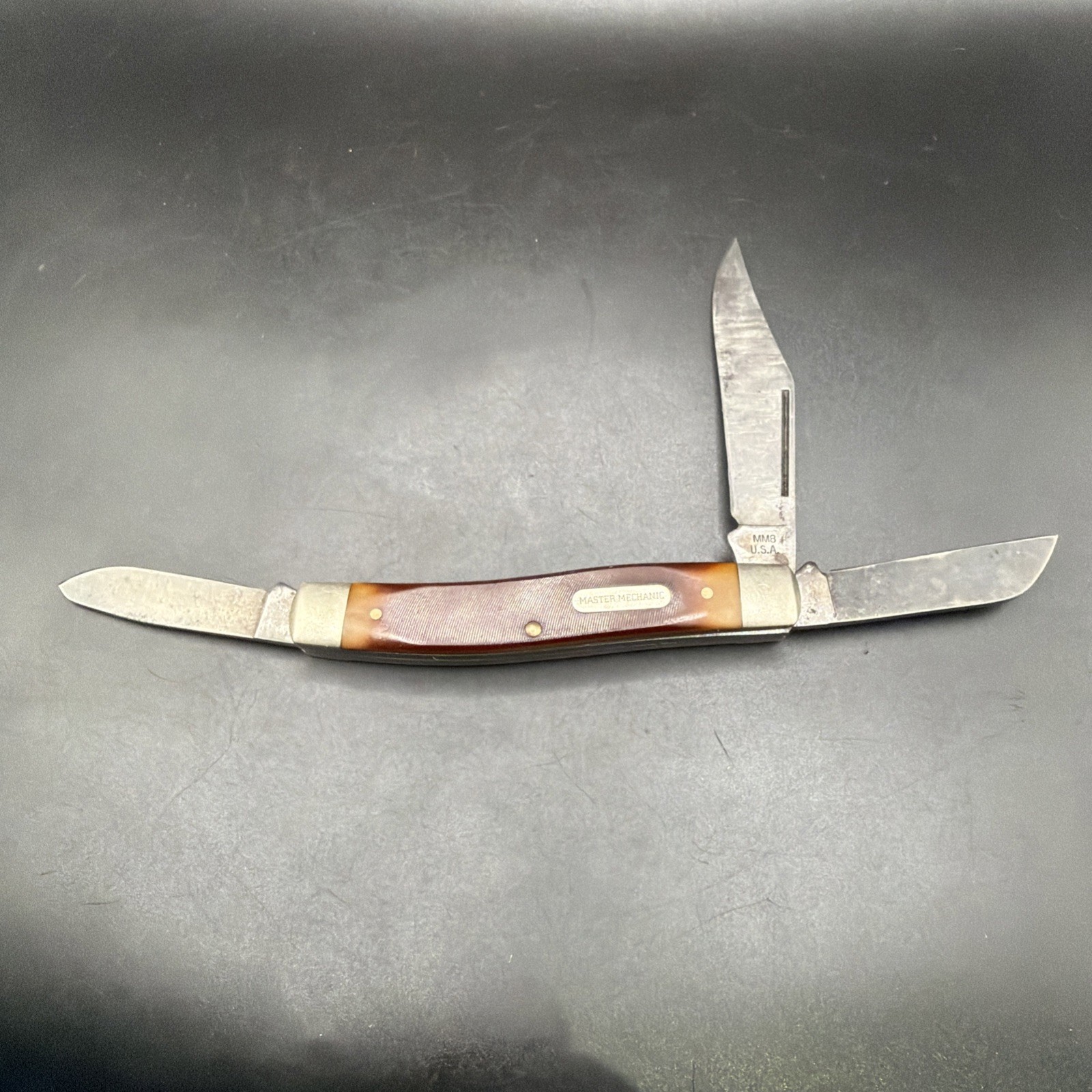 Vintage Master Mechanic MM8 USA Schrade 3 Blade Stockman Pocket Knife Old Timer Vintage Master Mechanic MM8 USA Schrade 3 Blade Stockman Pocket Knife Old Timer