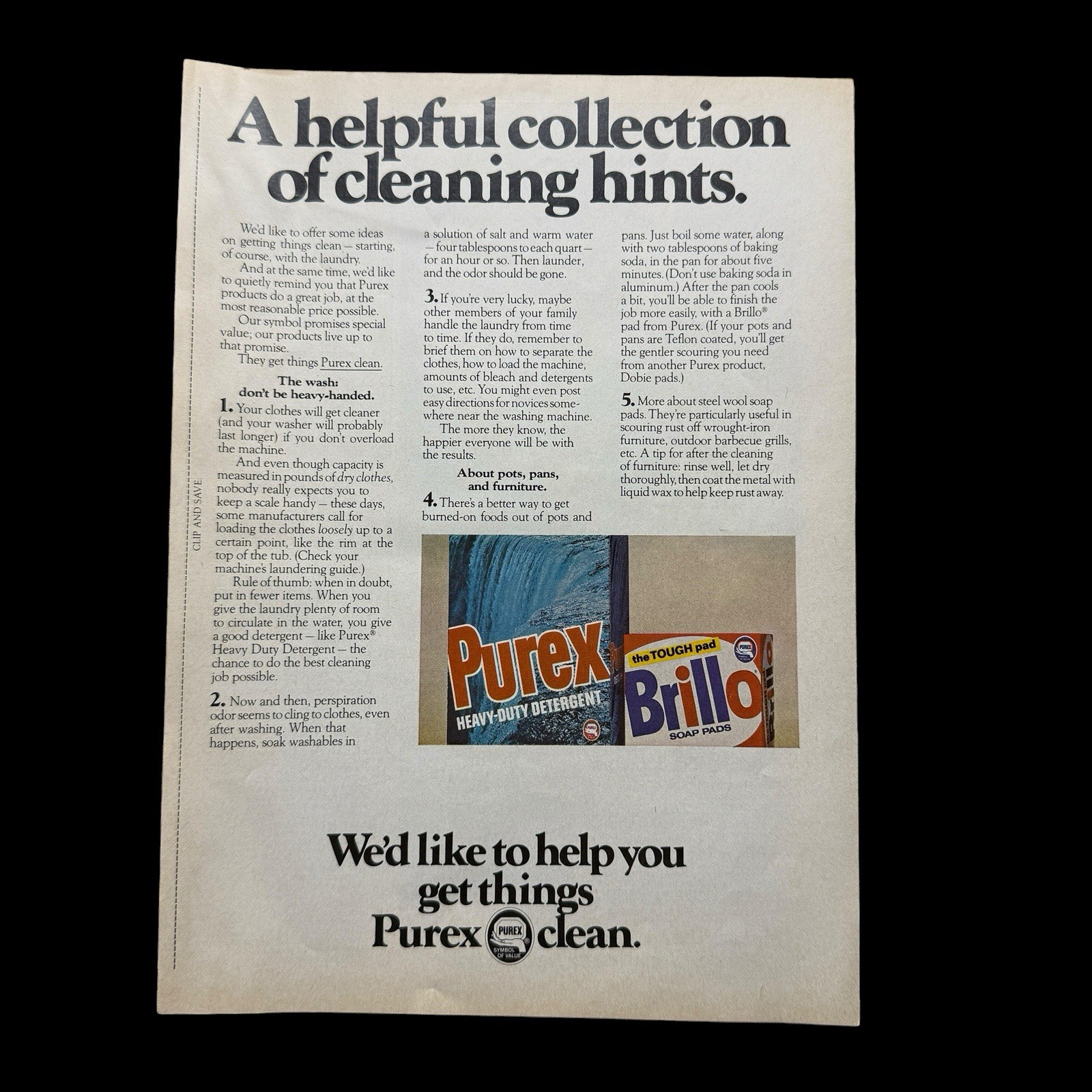 1975 Purex Brillo Vintage Magazine Ad Minute Rice Campbell's Soup Crochet Patter